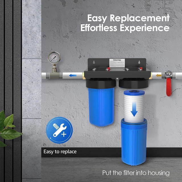 Alt view image 6 of 7 - Waterdrop WF10PG Whole House Water Filter for WHF21-PG 10 x 4.5 System, Replacement for GE® FXHTC, GXWH40L, 3M® Aqua-Pure AP810, Culligan® RFC-BBSA