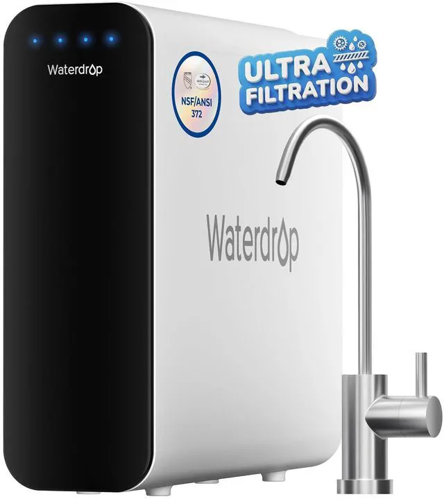 Main image of Waterdrop TSU 0.01 Micron Ultra Filtration Under Sink Water Filter System, 3-Stage Tankless Under Sink Water Filtration System, Smart Panel, with Faucet, Drilling Required, Not Lower TDS
