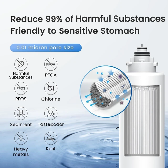 Alt view image 6 of 7 - Waterdrop TSU 0.01 Micron Ultra Filtration Under Sink Water Filter System, 3-Stage Tankless Under Sink Water Filtration System, Smart Panel, with Faucet, Drilling Required, Not Lower TDS