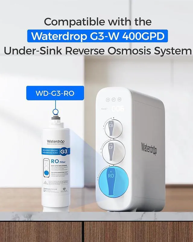 Alt view image 3 of 7 - Waterdrop WD-G3-N2RO Reverse Osmosis Membrane Filter, 2-year Lifetime, Replacement for WD-G3-W Reverse Osmosis System