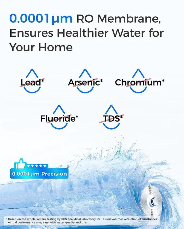 Alt view image 5 of 7 - Waterdrop WD-G3-N2RO Reverse Osmosis Membrane Filter, 2-year Lifetime, Replacement for WD-G3-W Reverse Osmosis System