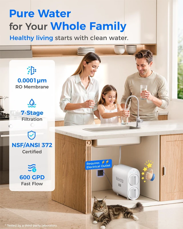 Alt view image 2 of 7 - Waterdrop G2P600 Under-Sink RO System, 600 GPD Tankless RO Water Filtration, 7 Stage RO Water Filtration, NSF/ANSI 372 Certified, 2:1 Pure to Drain, TDS Reduction