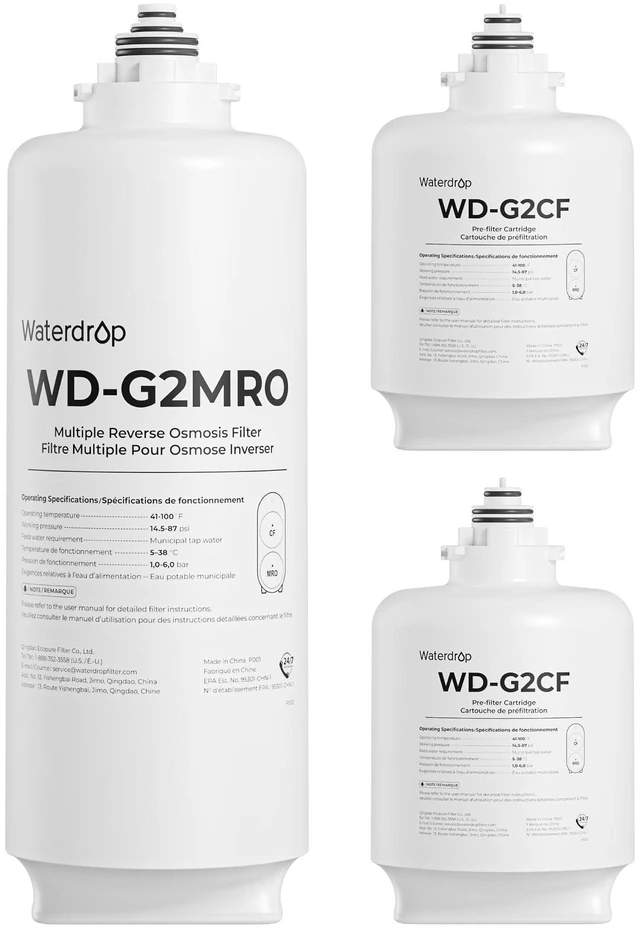 Main image of Waterdrop G2-2CFRO Filter, Replacement for G2/G2MNR 400 GPD RO System