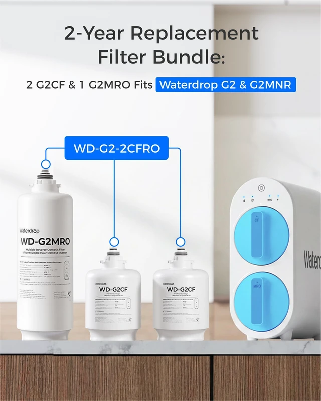 Alt view image 2 of 7 - Waterdrop G2-2CFRO Filter, Replacement for G2/G2MNR 400 GPD RO System