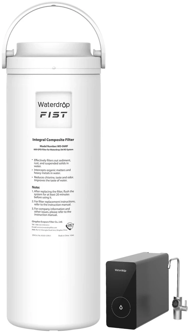 Main image of Waterdrop WD-D6RF Filter, Replacement for WD-D6-B Tankless Reverse Osmosis System, 1-Year Lifetime, Reduce PFAS