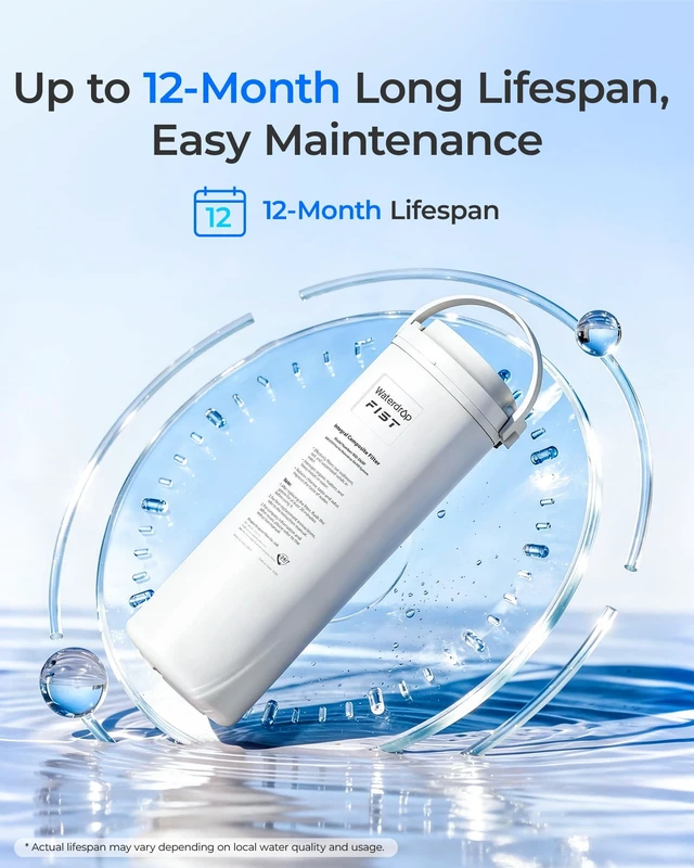 Alt view image 3 of 7 - Waterdrop WD-D6RF Filter, Replacement for WD-D6-B Tankless Reverse Osmosis System, 1-Year Lifetime, Reduce PFAS