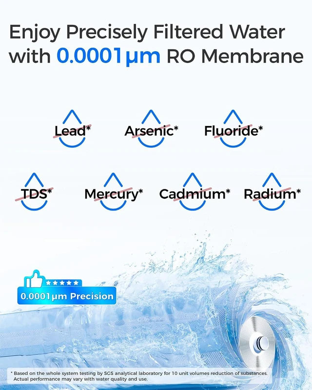Alt view image 4 of 7 - Waterdrop WD-G2MRO Reverse Osmosis Membrane Composite Filter, 2-year Lifetime, Replacement for WD-G2-B, WD-G2-W Reverse Osmosis System