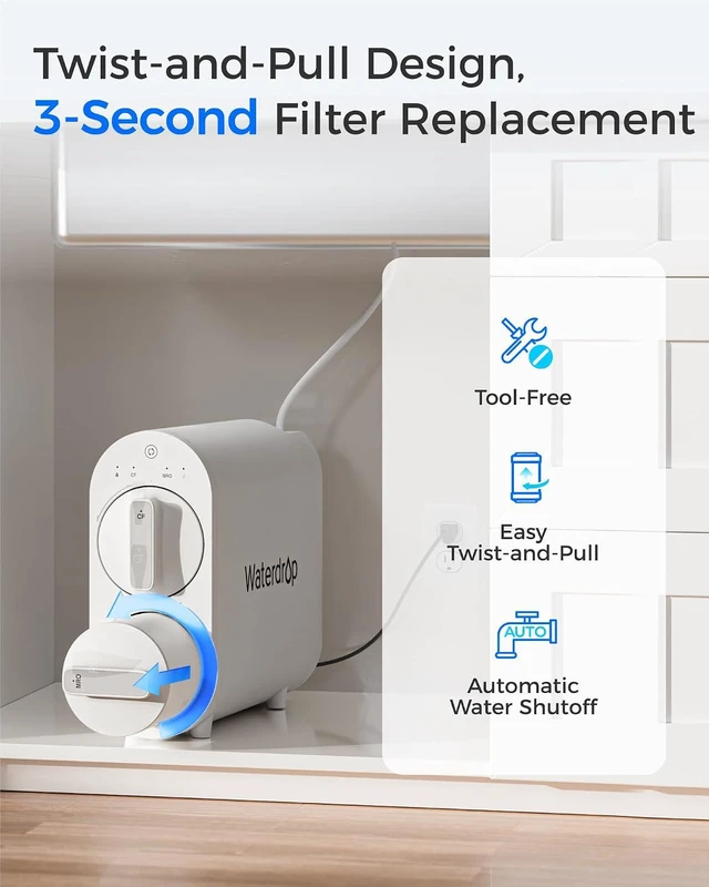 Alt view image 6 of 7 - Waterdrop WD-G2MRO Reverse Osmosis Membrane Composite Filter, 2-year Lifetime, Replacement for WD-G2-B, WD-G2-W Reverse Osmosis System