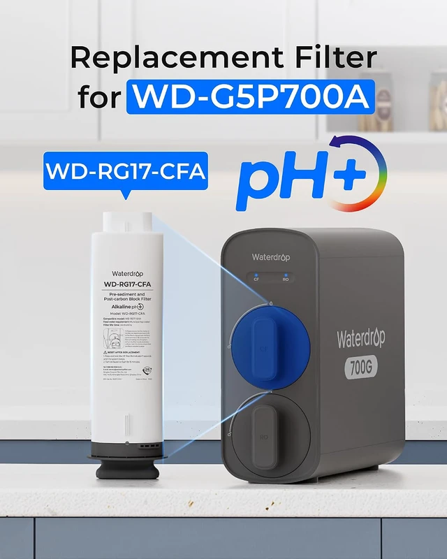 Alt view image 5 of 7 - Waterdrop G5P700A-CF Filter, Replacement for Waterdrop G5P700A RO System, Alkaline Mineral Filter, 6-Month Lifetime, Easy Filter Replacement, Long lifespan, Under-Sink RO Filter