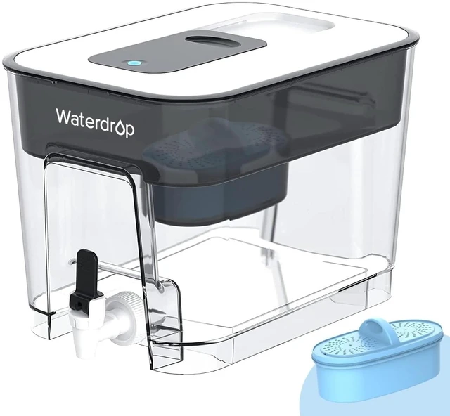 Main image of Waterdrop WFD-22L-A Alkaline Water Filter Dispenser, Large 40-Cup, Black,100-Gallon Water Filter Pitcher, Healthy, Clean & Toxin-Free Mineralized Alkaline Water, BPA Free