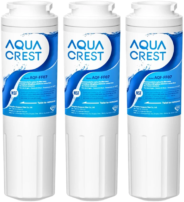 Main image of AQUA CREST UKF8001 Water Filter, Replacement for EveryDrop Filter 4, 3 Pack, Replacement for Maytag UKF8001P, Whirlpool UKF8001AXX-750, UKF8001AXX, 4396395, 469006, EDR4RXD1, Puriclean II Refrigerator