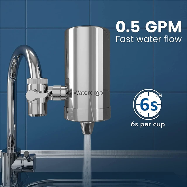 Alt view image 6 of 7 - Waterdrop FC-06 Water Filter for Sink Faucet with 4 Filters,Reduce Chlorine, 360° Rotating Stainless Steel, NSF Certified Faucet Water Filter for Kitchen Sink, 1 Year Long Life