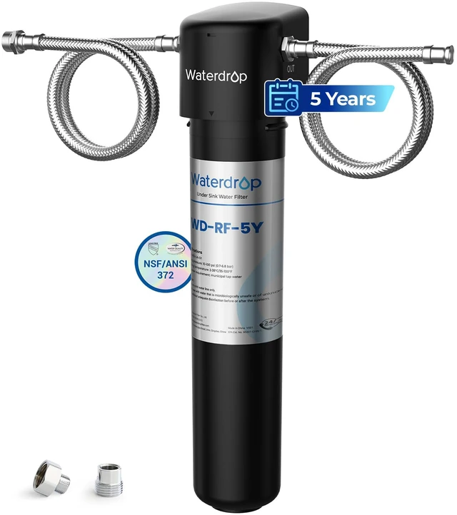 Main image of Waterdrop UA-5Y 5-Year Under Sink Water Filter System, Ultra Long Life, Reduces Lead, Chlorine, Bad Taste & Odor, Water Filter for Sink Faucet Connects Directly to Your Faucet