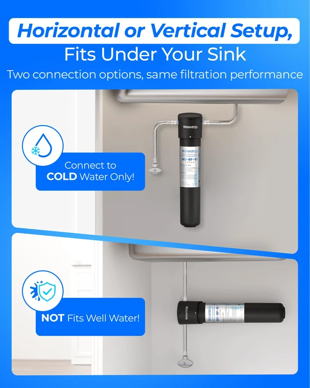 Alt view image 6 of 7 - Waterdrop UA-5Y 5-Year Under Sink Water Filter System, Ultra Long Life, Reduces Lead, Chlorine, Bad Taste & Odor, Water Filter for Sink Faucet Connects Directly to Your Faucet
