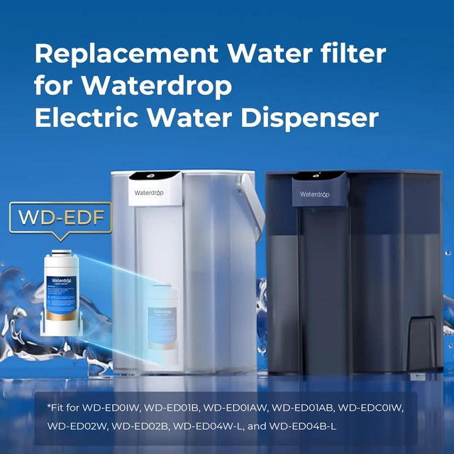 Alt view image 2 of 6 - Waterdrop EDF Water Filter Replacement for Electric ED01/ED02/ED04 Pitcher, Compatible with Waterdrop Electric Water Filter Pitchers, Lasts 3 Months or 200 Gallons, NSF/ANSI 401&53&42&372