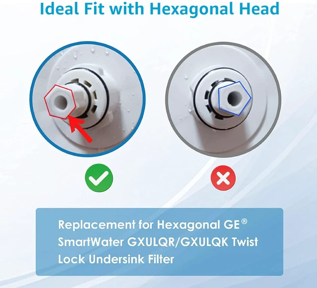 Alt view image 2 of 7 - AQUA CREST FQK1R, GXULQR Water Filter Replacement for GE FQK1R, GXULQR,Compatible with GE GXK140TNN and GXULQK systems, Reduces Lead, Chlorine, NSF/ANSI 42 372, 2000 Gallons