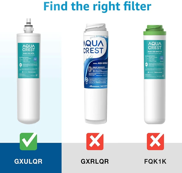 Alt view image 3 of 7 - AQUA CREST FQK1R, GXULQR Water Filter Replacement for GE FQK1R, GXULQR,Compatible with GE GXK140TNN and GXULQK systems, Reduces Lead, Chlorine, NSF/ANSI 42 372, 2000 Gallons