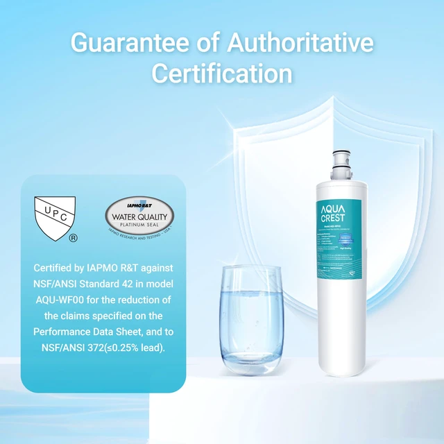 Alt view image 2 of 6 - AQUA CREST 3US-PF01 Water Filter Replacement for Filtrete® 3US-PS01, 2 Pack, Compatible with Filtrete® 3US-MAX-F01H, 3US-PF01H, HF20 HF25 HF27, Manitowoc K-00337, K-00338, Delta RP78702, NSF/ANSI 42
