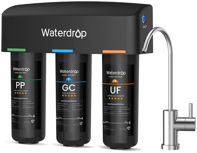 Main image of Waterdrop TSB-UF 0.01 m Ultra Filtration Under Sink Water Filter System,Reduces Chlorine, Fluoride, Taste&Odor, 9 Layer Under Sink Water Filtration System, Easy Installation, with Dedicated Faucet