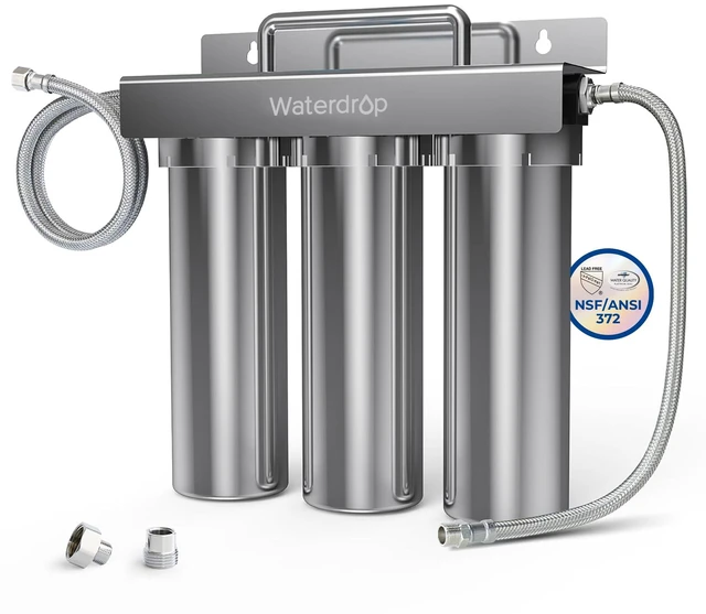 Main image of Waterdrop TST-UF 0.01m Ultra-Filtration Under Sink Water Filter System, Removes 99% of Substances, Chlorine, Bad Taste & Odor, No Drill Required, Stainless Steel Under Sink Water Filtration System