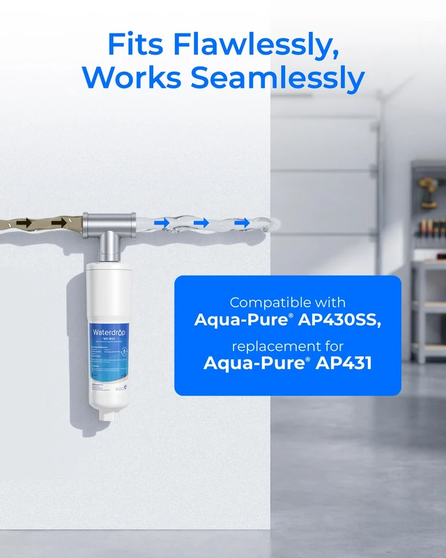 Alt view image 2 of 7 - Waterdrop AP431 Replacement Cartridge for Aqua-Pure® AP431, 1 Pack, Hot Water Scale Inhibitor for Aqua-Pure® AP430SS, Prevent Scale Accumulation and Protect Water Heaters