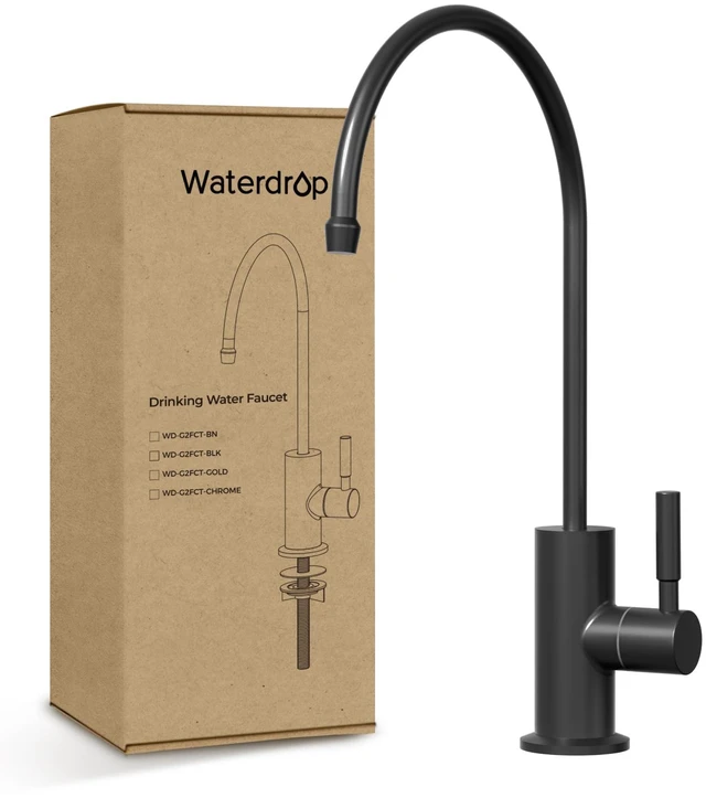 Main image of Waterdrop G2FCT-BLK Drinking Water Faucet, NSF/ANSI 372 Certified, Black, RO Water Filter Faucet for Kitchen Bar Sink, Lead-Free, 304 Stainless Steel, Single Handle, 360° Swivel Spout