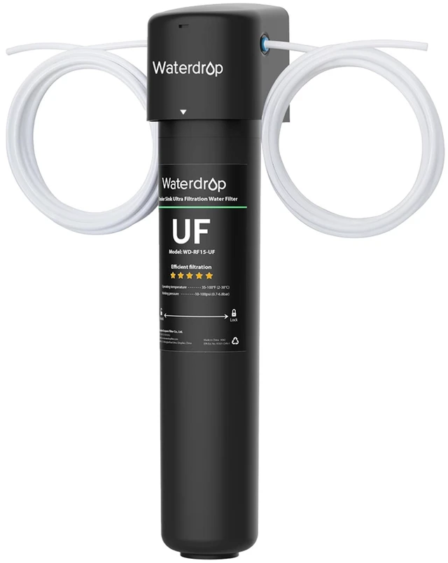 Main image of Waterdrop 15UC-UF 0.01 m Inline Water Filter for Refrigerator, 2 Years, In Line Water Filter for Icemaker, Ideal for Ice Maker, RV, Refrigerator, 1/4 inch Direct Connect, NSF/ANSI 42 Certified