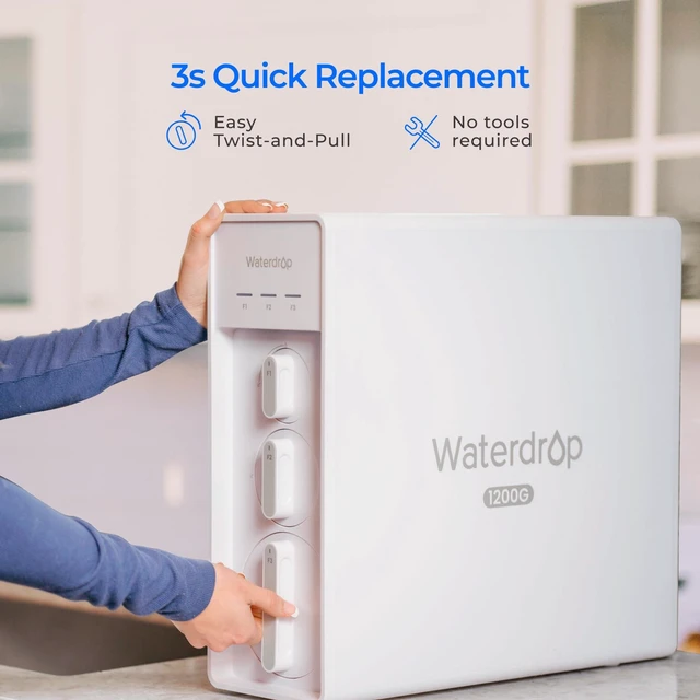 Alt view image 7 of 7 - Waterdrop X12-F3 Filter, Replacement for All X12 1200 GPD Series RO System, 24-Month Lifetime, Reduce PFAS, Long Filter Lifespan, Enhanced Filtration