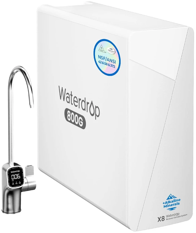 Main image of Waterdrop X8-WAN Alkaline Mineral Tankless Reverse Osmosis System Undersink, NSF/ANSI 42&58&372 Certified, 800 GPD RO Water Filter System, 10-Stage Filtration, 2:1 Pure to Drain