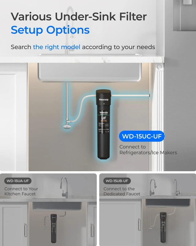 Alt view image 7 of 7 - Waterdrop 15UC-UF 0.01 m Inline Water Filter for Refrigerator, 2 Years, In Line Water Filter for Icemaker, Ideal for Ice Maker, RV, Refrigerator, 1/4 inch Direct Connect, NSF/ANSI 42 Certified