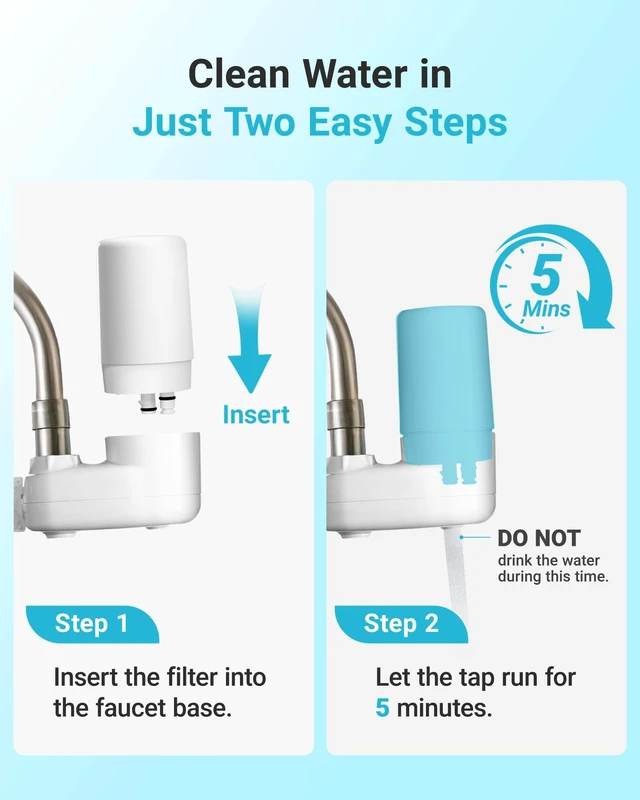 Alt view image 6 of 7 - AQUA CREST 7027W Filter Replacement for Brita® Filter Replacement, 4 Pack,Compatible with Brita® Faucet 36311 On Tap Water Filtration System, FR-200, FF-100, Brita® Filter Replacement, White, 4 Pack