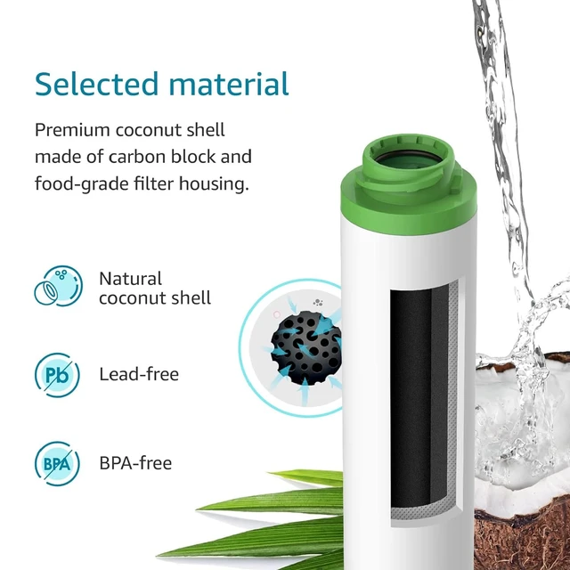 Alt view image 6 of 7 - AQUA CREST FQK2J Water Filter Replacement for GE FQK2J, FQK1K, 2 Pack, Compatible with GE GXK255TBN, NSF/ANSI 42 372 Certified, 1350 Gallons Dual Flow Drinking Water Replacement Filters