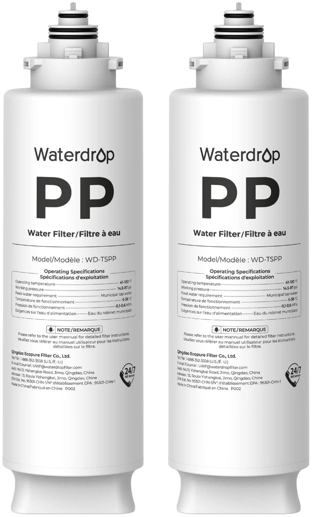 Main image of Waterdrop TSPP Water Filter Replacement for Waterdrop TSU & TSU-WB, 2 Pack