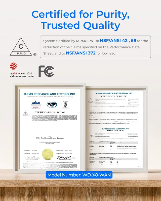 Alt view image 5 of 7 - Waterdrop X8-WAN Alkaline Mineral Tankless Reverse Osmosis System Undersink, NSF/ANSI 42&58&372 Certified, 800 GPD RO Water Filter System, 10-Stage Filtration, 2:1 Pure to Drain