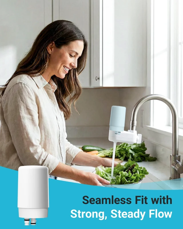 Alt view image 7 of 7 - AQUA CREST 7027W Filter Replacement for Brita® Filter Replacement, 4 Pack,Compatible with Brita® Faucet 36311 On Tap Water Filtration System, FR-200, FF-100, Brita® Filter Replacement, White, 4 Pack