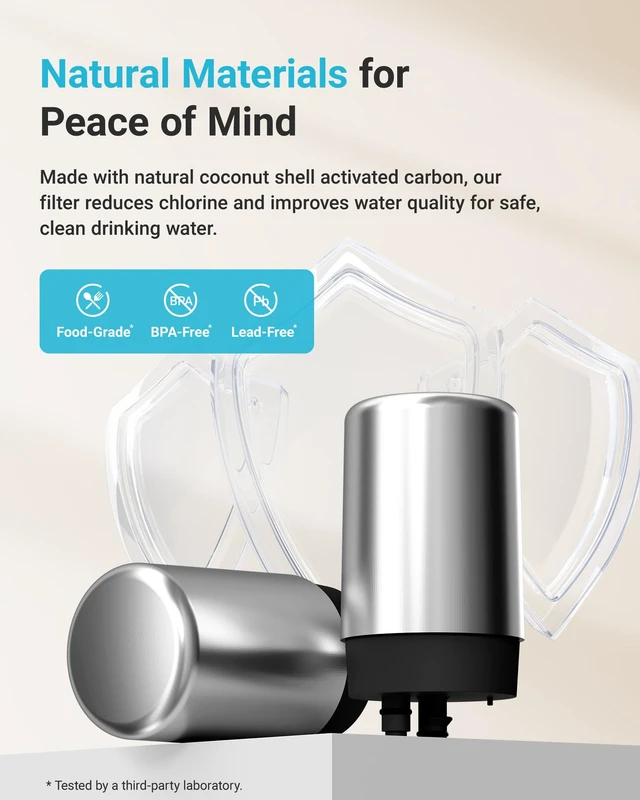 Alt view image 4 of 7 - AQUA CREST 7027S Filter Replacement for Brita® Faucet Filter Chrome 2 Pack,Replacement for Brita® 36311 On Tap Water Filtration System, FR-200, FF-100, 100 Gallons, Brita® Filter Replacement, 2 Pack