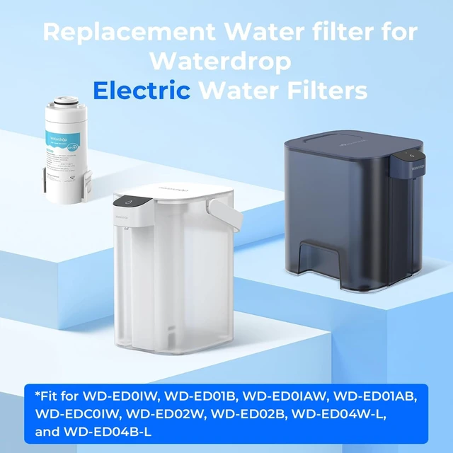 Alt view image 3 of 6 - Waterdrop EDFA Alkaline Water Filter Replacement for ED01AW/ED01AB, 3 Pack,For Waterdrop ED01/ED02/ED04 Rechargeable Electric Pitchers, Improves pH, Lasts 3 Months or 200 Gallons