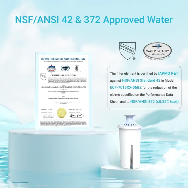 Alt view image 3 of 7 - AQUA CREST Alkaline Water Filter Replacement for Brita® Filter, 3 Pack, Compatible with Brita® Pitchers and Dispensers, Everyday, UltraMax, Metro+, XL and More, NSF Certified, Increases Water PH