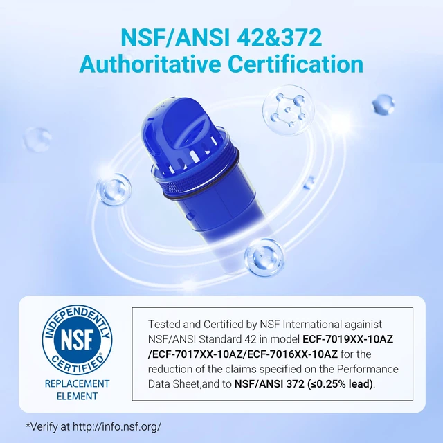 Alt view image 2 of 7 - AQUA CREST Pitcher Water Filter Replacement for PUR® Filter PPF900Z, 6 Pack,Compatible with All PUR® Pitcher and Dispenser, CRF950Z, PPF951K, NSF Certified, Advanced Filtration Performance, 60 Gallons