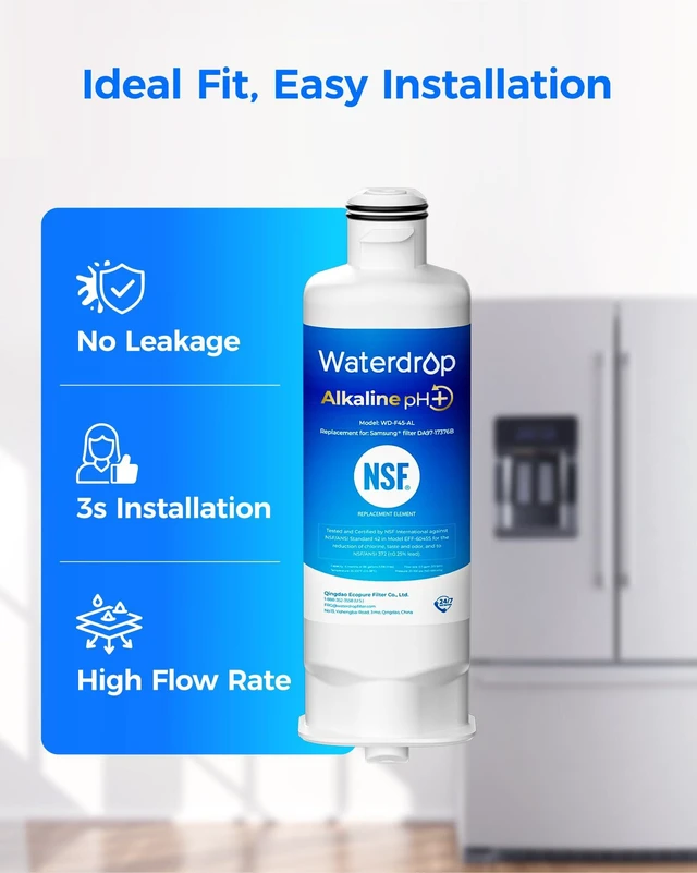Alt view image 7 of 7 - Waterdrop Alkaline Water Filter Replacement for Samsung® DA97-17376B 2 Pack, Alkaline, Enhances pH, Replacement for Samsung® DA97-17376B, HAF-QIN/EXP, DA97-08006C, RF28R7201SR Refrigerator Water Filte