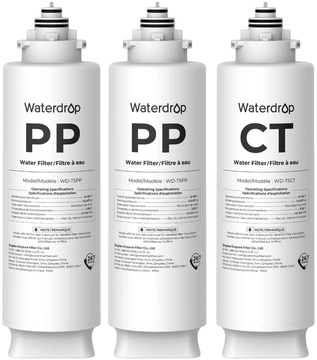 Main image of Waterdrop 2TSPP TSCT Undersink Replacement Water Filter for TSU & TSU-WB