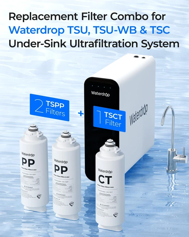 Alt view image 2 of 7 - Waterdrop 2TSPP TSCT Undersink Replacement Water Filter for TSU & TSU-WB