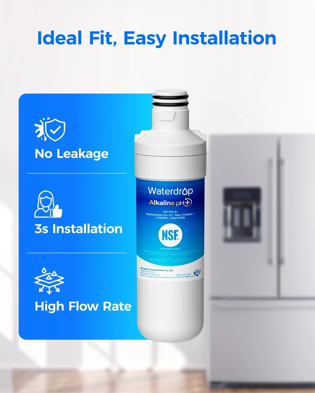 Alt view image 5 of 7 - Waterdrop Alkaline LT1000PC ADQ747935 Refrigerator Water Filter, 3 Pack, Replacement for LG® LT1000P®/PC/PCS, LFXS26973S, LMXS28626S, LMWS27626S, LFXS28596S, ADQ74793501, ADQ74793502 and LT120F®