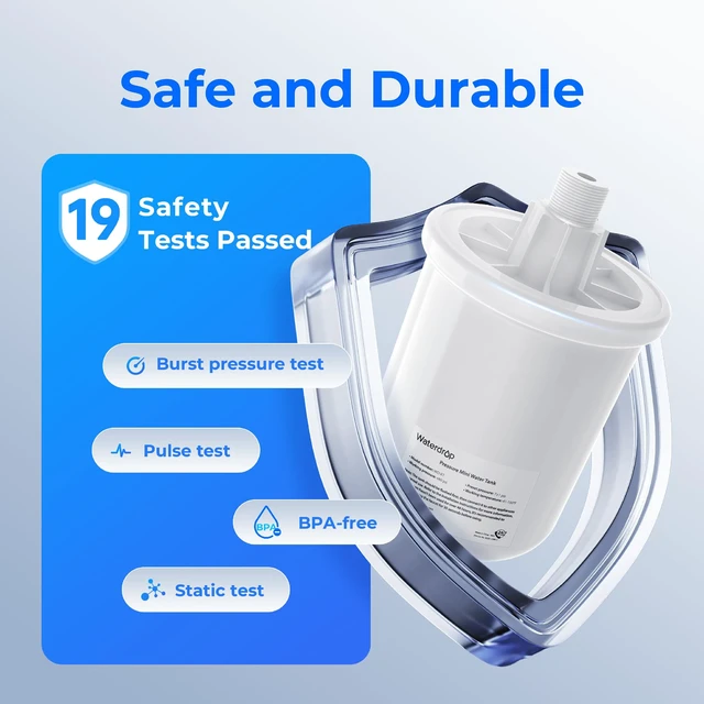 Alt view image 6 of 7 - Waterdrop XT Small Water Pressure Tank, Fits /" Water Tubing, RO Tank Compatible with X8/X12/X16/G3/G5 RO System to Connect Refrigerator or Ice Maker, Built-in Diverter Valve, BPA-Free
