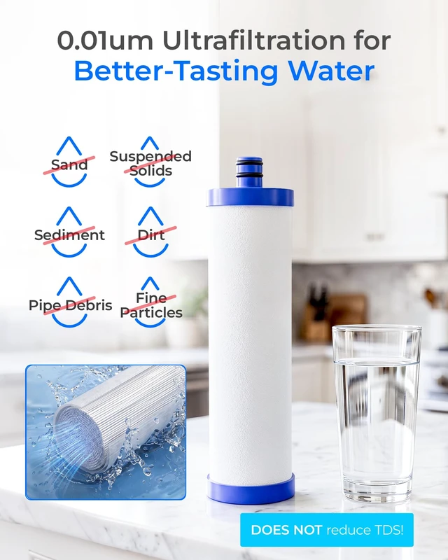 Alt view image 7 of 7 - Waterdrop 2P1U2C3 Replacement Filter for TST-UF, 1-Year Replacement Pack, Replacement for Waterdrop TST-UF & TST-B 3-Stage Under Sink Water Filtration System, 4 Filters (2 x P1, 1 x U2, 1 x C3)