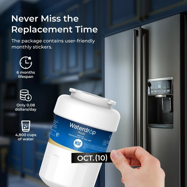 Alt view image 7 of 7 - Waterdrop Plus WDP-F13 Water Filter, Replacement for GE® MWF®, 3 Pack,NSF 401&53&42 Certified, Replacement for HDX FMG-1, MWFP, MWFA, RWF0600A, RWF1060, Kenmore® 469991