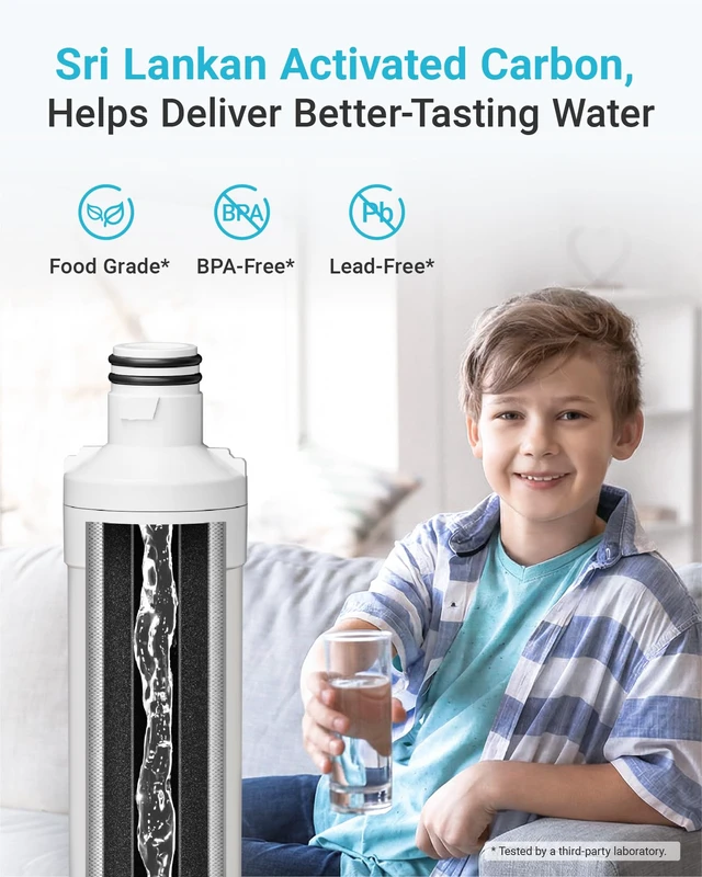 Alt view image 6 of 7 - AQUA CREST LT1000PC ADQ747935 MDJ64844601 Refrigerator Water Filter, 2 Pack,Replacement for LG® LT1000P®, LT1000PC, LT1000PCS, ADQ74793501, ADQ74793502, LFXS26973S, LMXS28626S, Kenmore® 469980, 9980