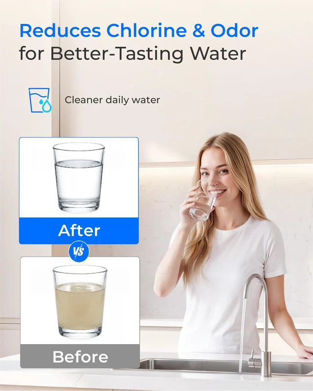 Alt view image 5 of 7 - Waterdrop RC EZ 1 Water Filter Replacement for Culligan® RC-EZ-1, 2 Pack, Compatible with DuPont® Carbon 3000QT Filter, Culligan® US-EZ-1, RV-EZ-1, Brita® USF-201, USF-202, 3K Gallons