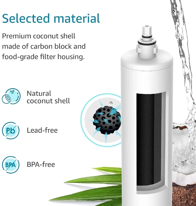 Alt view image 6 of 7 - AQUA CREST FQK1R, GXULQR Water Filter Replacement for GE FQK1R, 2 Pack, Compatible with GE GXULQR, GXK140TNN and GXULQK systems, Reduces Lead, Chlorine, NSF/ANSI 42 372, 2000 Gallons