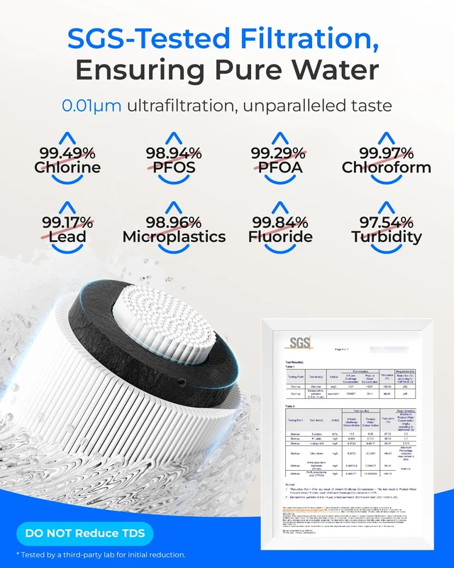 Alt view image 4 of 7 - Waterdrop 15UB-UF 0.01 m Ultra Filtration Under Sink Water Filter System,Reduces Lead, Chlorine, Bad Taste & Odor, with Dedicated Brushed Nickel Faucet, 2 Years